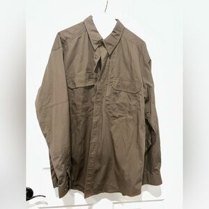 5.11 Tactical Series Button Up Shirt Mens Large Brown Long Sleeve Vented